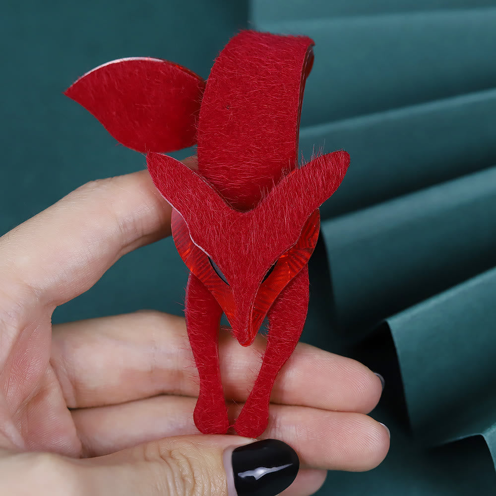 Broche de acrílico hecho a mano de zorro rojo - image 2
