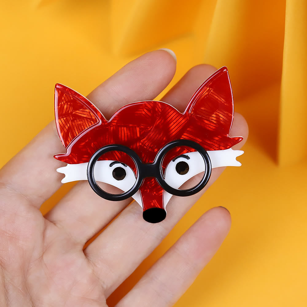 Broche de acrílico unisex y bonito con forma de cabeza de zorro, hecho a mano - image 2