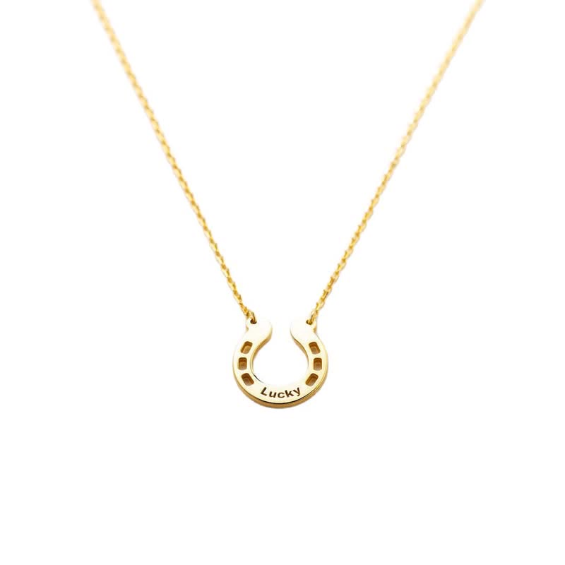 Collar con colgante de herradura en forma de U de la suerte con nombre personalizado - image 6