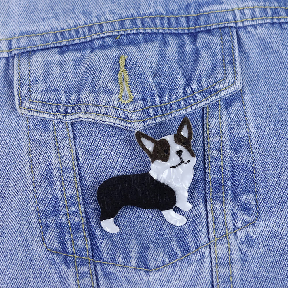 Exquisito broche acrílico de perrito hecho a mano - image 3
