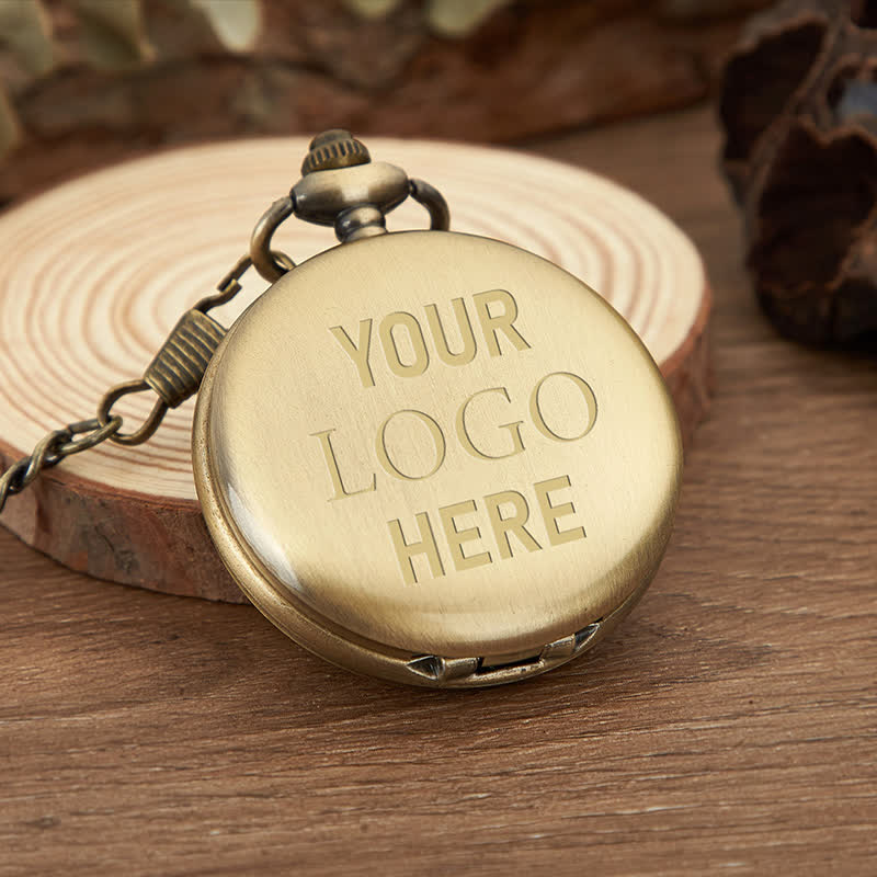 Reloj de bolsillo mecánico personalizado y grabado - Bronce antiguo - image 1