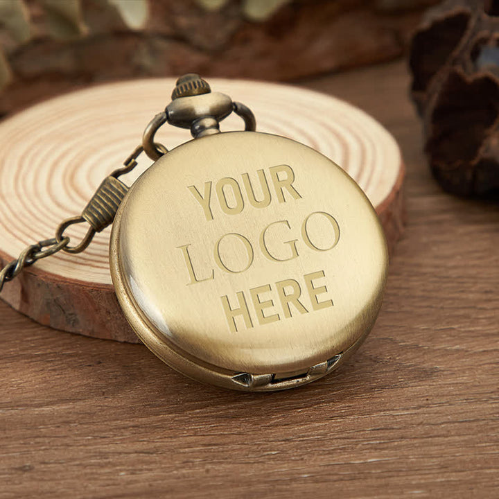 Reloj de bolsillo mecánico personalizado y grabado - Bronce antiguo - image 1