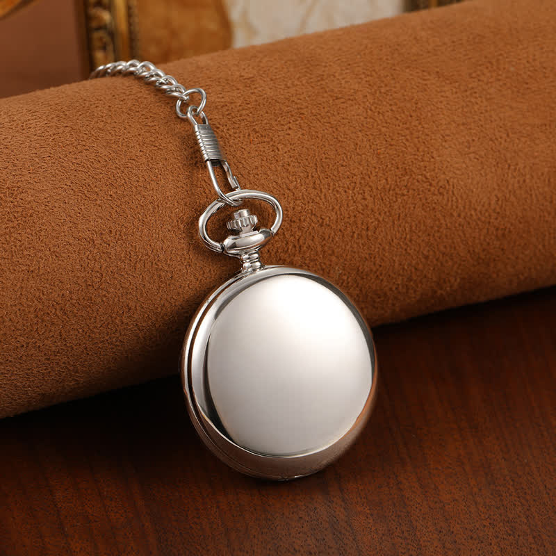 Reloj de bolsillo mecánico personalizado y grabado - Plata - image 9
