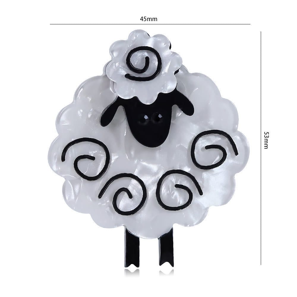 Broche de acrílico hecho a mano con forma de oveja, accesorios de moda para animales. - image 4