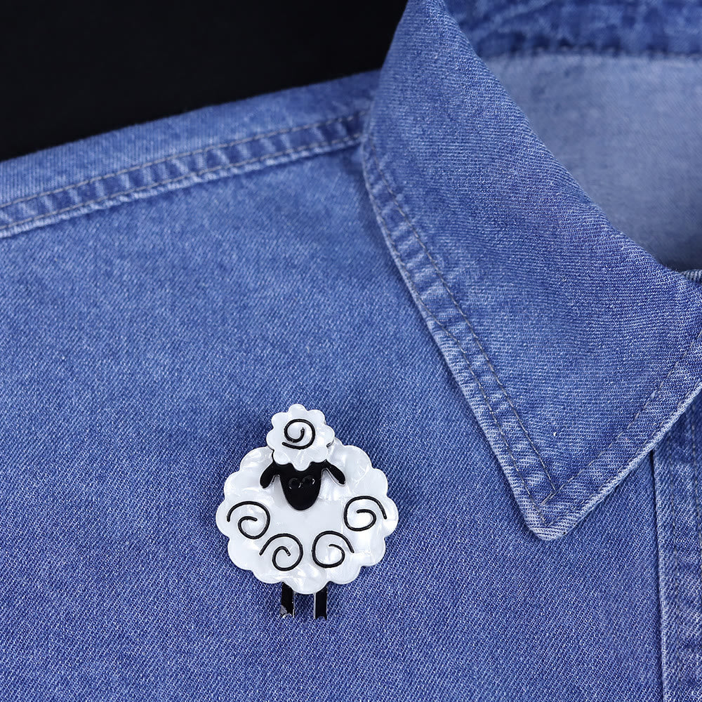Broche de acrílico hecho a mano con forma de oveja, accesorios de moda para animales. - image 2