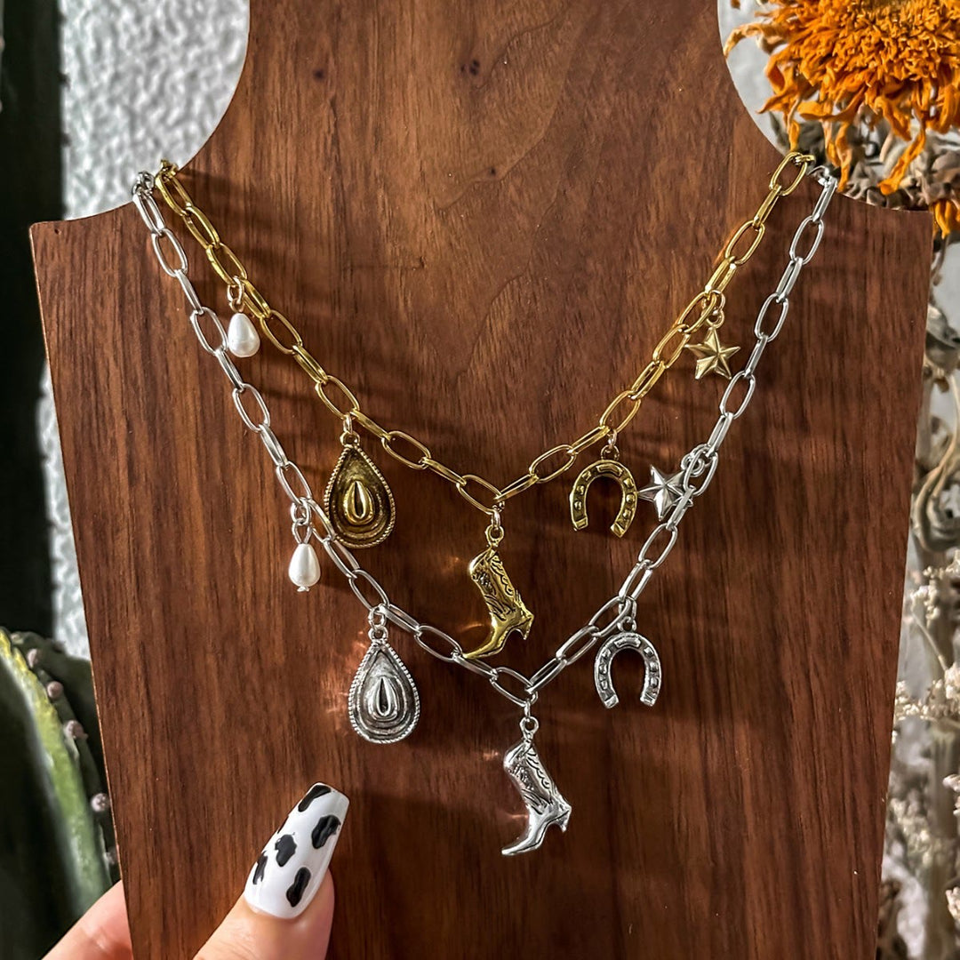 Collar de metal para mujer con temática de vaquero del oeste - image 1