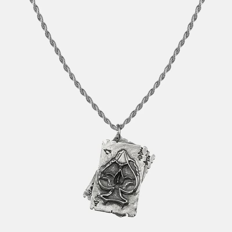 Collar unisex de metal con diseño de póker estilo hip hop - image 1