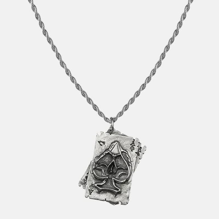 Collar unisex de metal con diseño de póker estilo hip hop - image 1