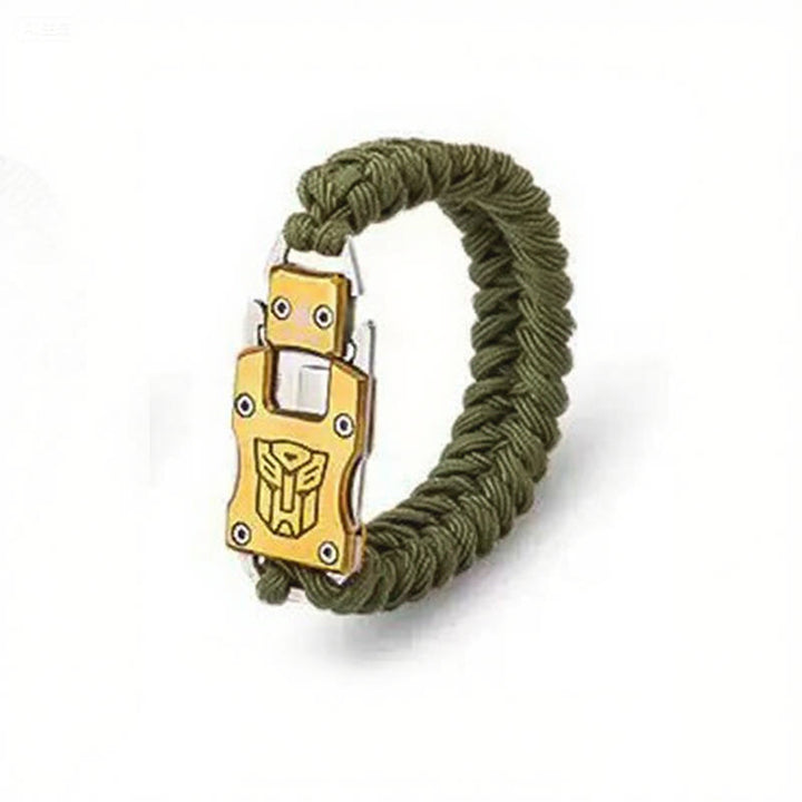 Pulsera táctica de supervivencia de emergencia para exteriores con cuchillo oculto - Verde militar - image 14