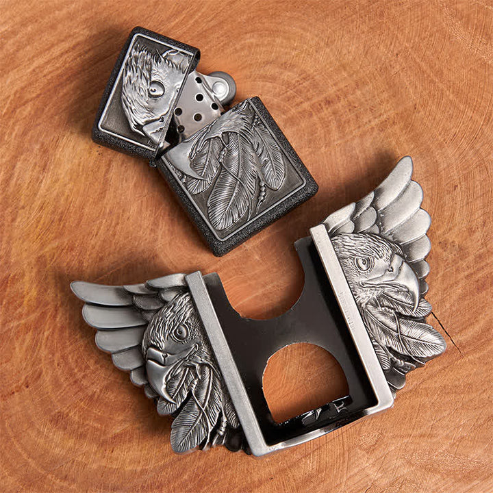 Cinturón de cuero Mighty Eagle plateado para hombre con encendedor oculto, hecho a mano - image 6