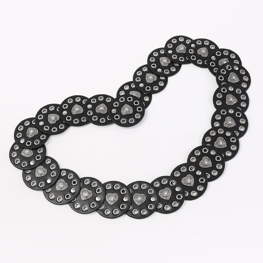 Cinturón de cuero para mujer, redondo, hueco y exquisito, en negro y marrón rojizo. - image 3