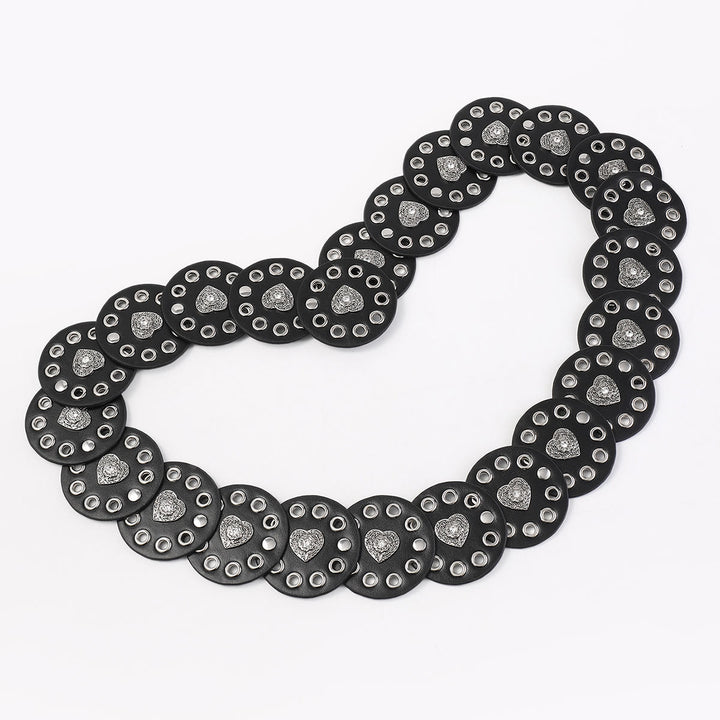 Cinturón de cuero para mujer, redondo, hueco y exquisito, en negro y marrón rojizo. - image 3