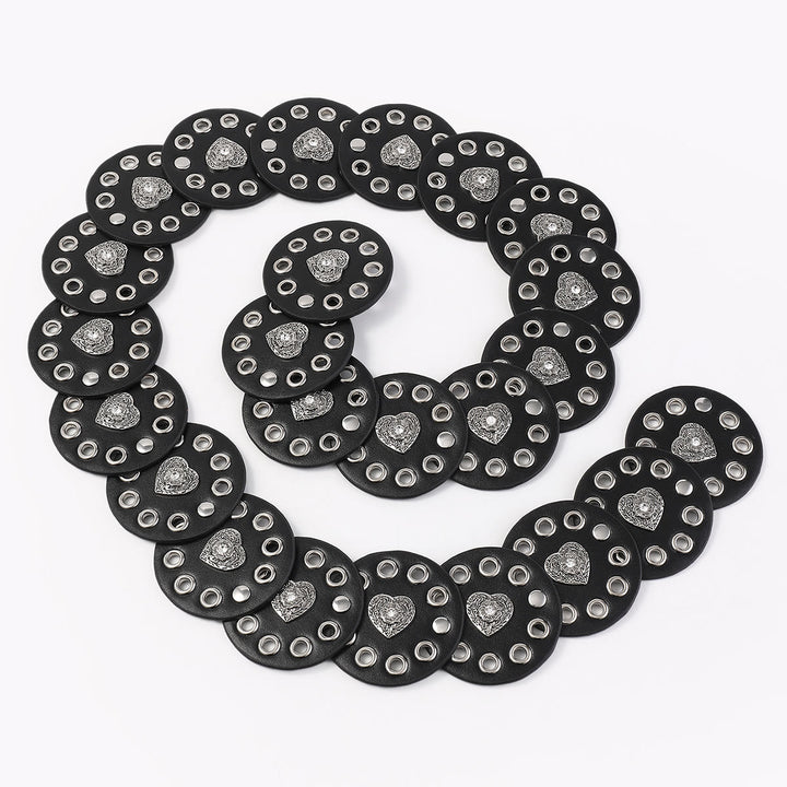 Cinturón de cuero para mujer, redondo, hueco y exquisito, en negro y marrón rojizo. - image 7