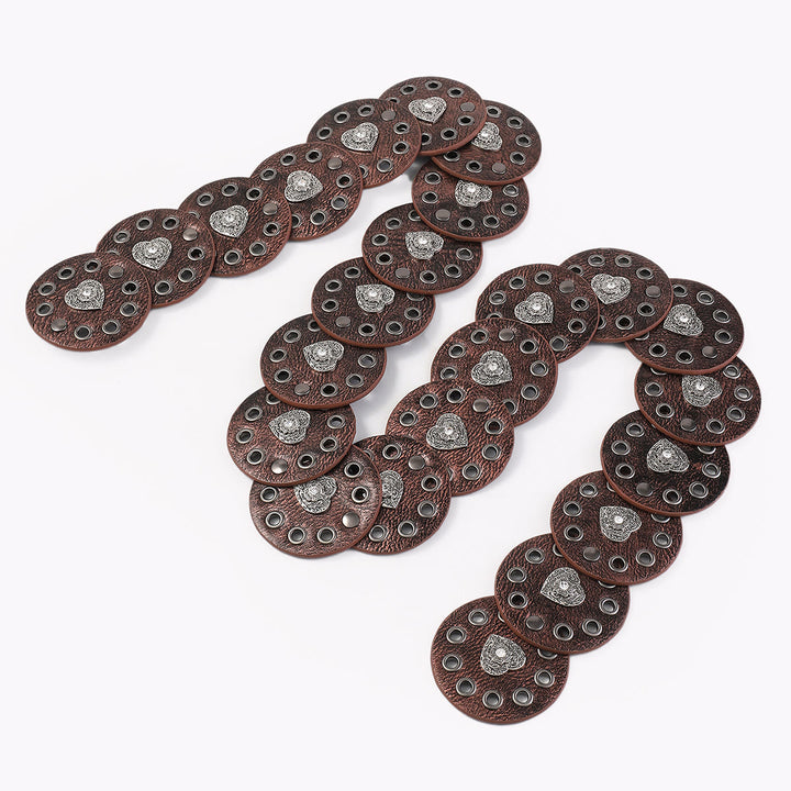 Cinturón de cuero para mujer, redondo, hueco y exquisito, en negro y marrón rojizo. - image 8