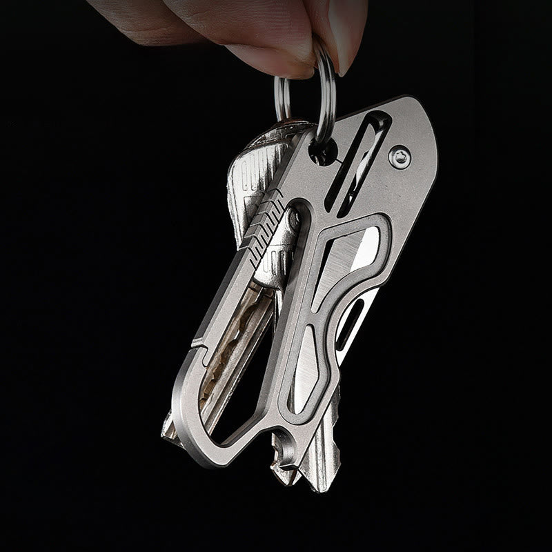 Llavero con cuchillo plegable y herramienta EDC portátil para exteriores - image 2