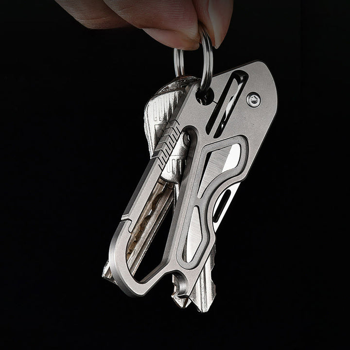 Llavero con cuchillo plegable y herramienta EDC portátil para exteriores - image 2