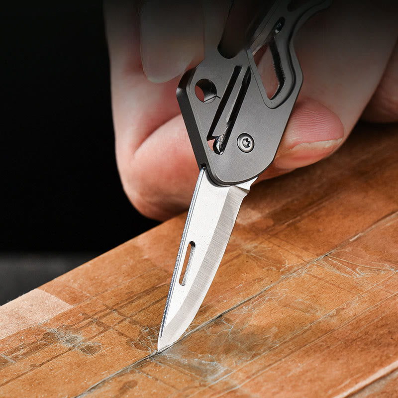 Llavero con cuchillo plegable y herramienta EDC portátil para exteriores - image 5
