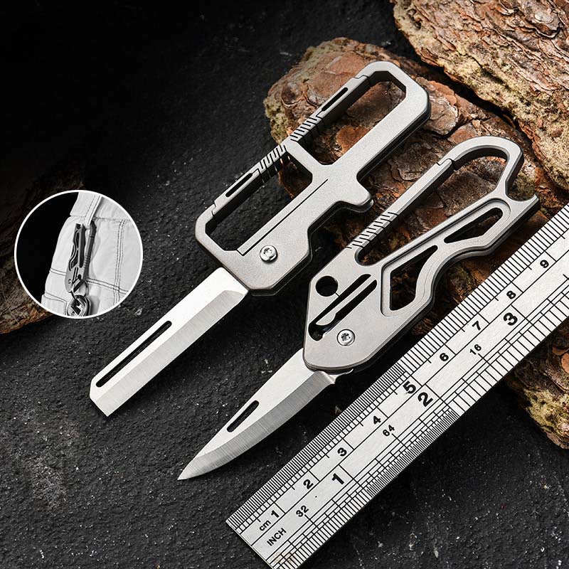 Llavero con cuchillo plegable y herramienta EDC portátil para exteriores - image 4