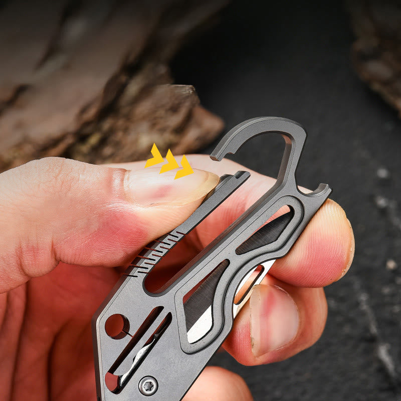 Llavero con cuchillo plegable y herramienta EDC portátil para exteriores - image 6