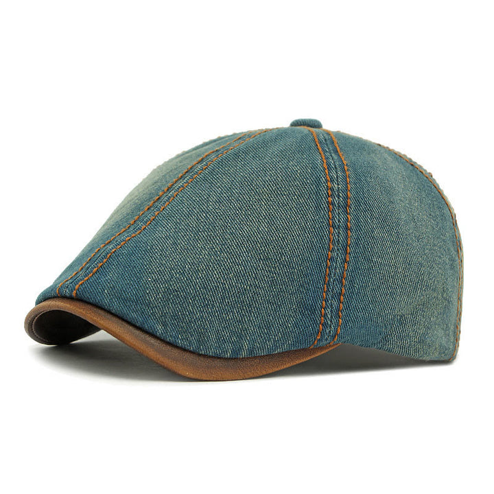 Boina vaquera lavada retro británica unisex - Viejo azul - Adjustable (21 5/8"-23 1/4") - image 5