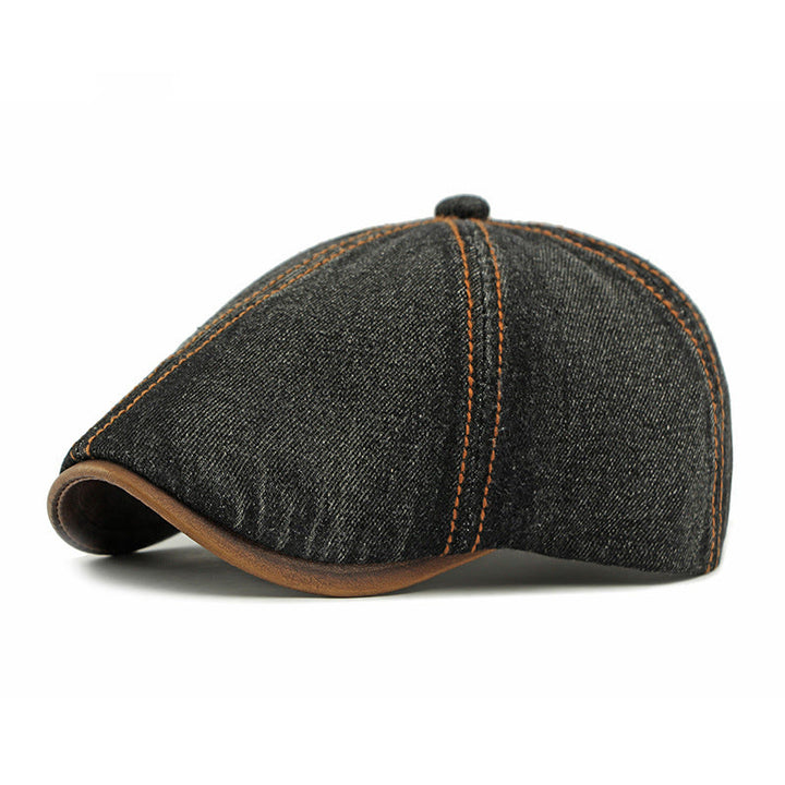 Boina vaquera lavada retro británica unisex - Negro - Adjustable (21 5/8"-23 1/4") - image 4
