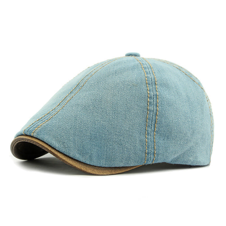 Boina vaquera lavada retro británica unisex - Azul claro - Adjustable (21 5/8"-23 1/4") - image 7