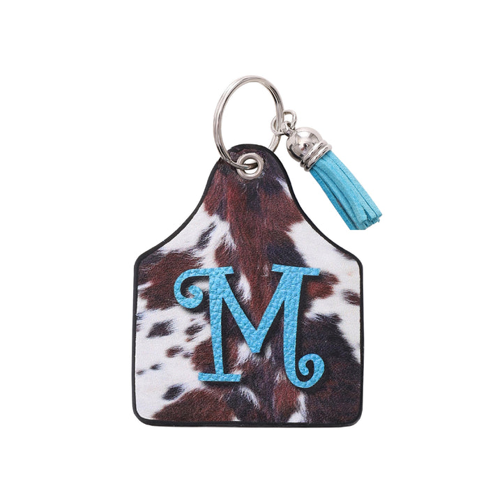 Llavero de cuero con estampado de vaca de granja del oeste vintage y letras impresas - METRO - image 13