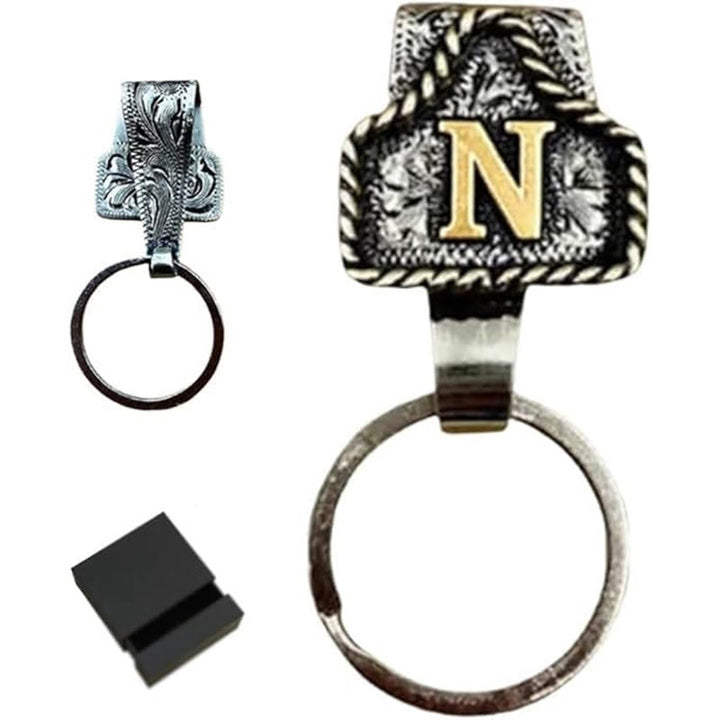 Llavero de metal con letras retro estilo vaquero occidental - N - image 16