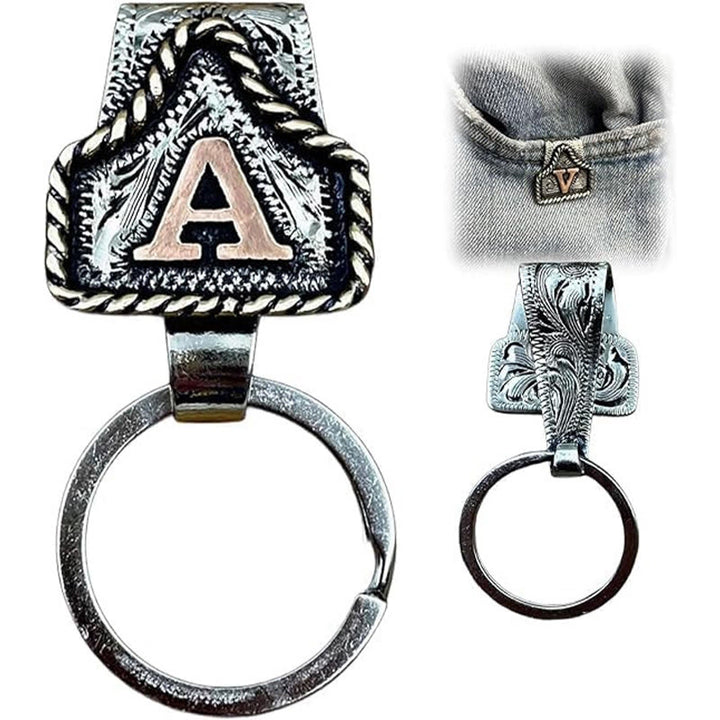 Llavero de metal con letras retro estilo vaquero occidental - A - image 3