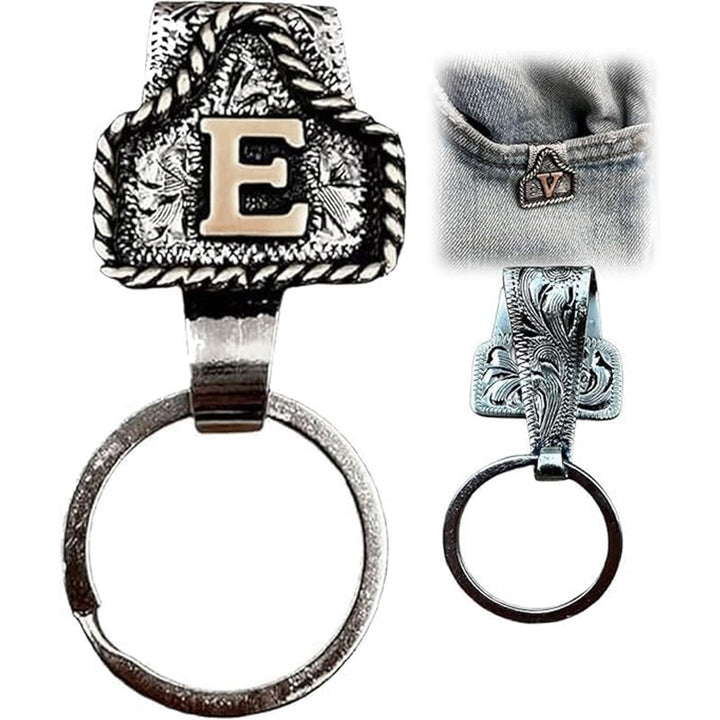 Llavero de metal con letras retro estilo vaquero occidental - E - image 7