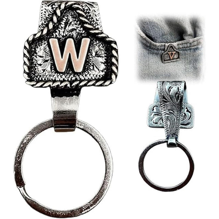 Llavero de metal con letras retro estilo vaquero occidental - W - image 24