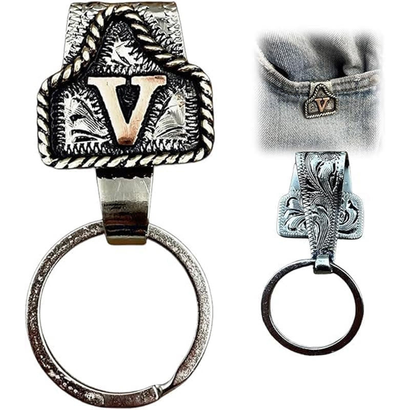Llavero de metal con letras retro estilo vaquero occidental - V - image 23