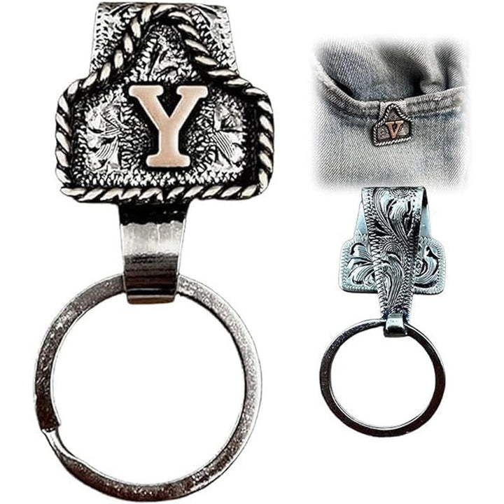 Llavero de metal con letras retro estilo vaquero occidental - Y - image 26