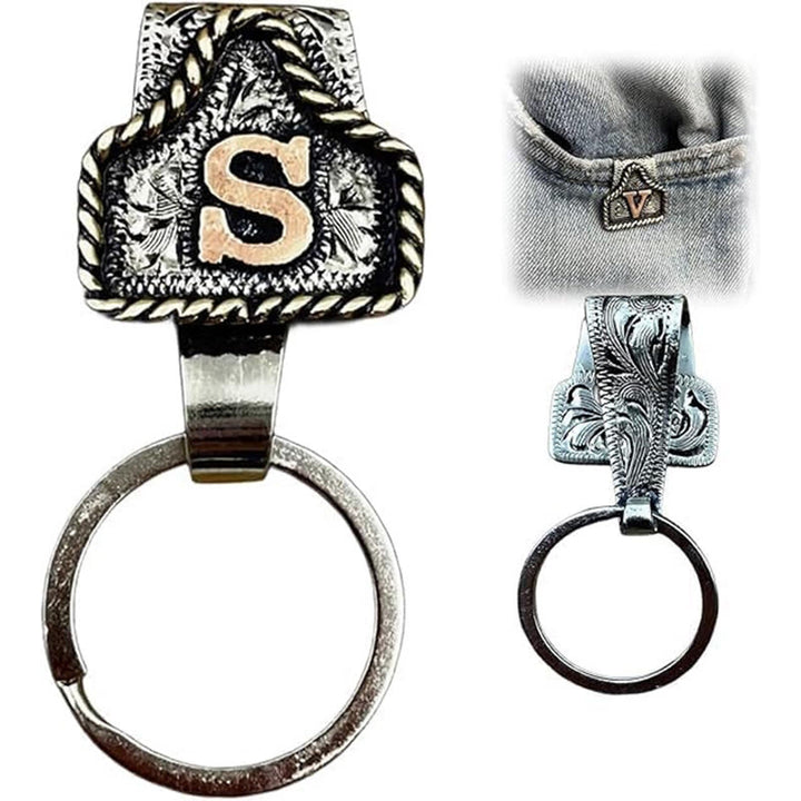 Llavero de metal con letras retro estilo vaquero occidental - S - image 20