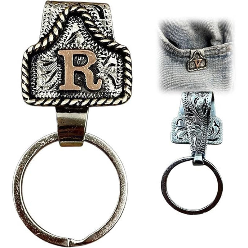 Llavero de metal con letras retro estilo vaquero occidental - R - image 19