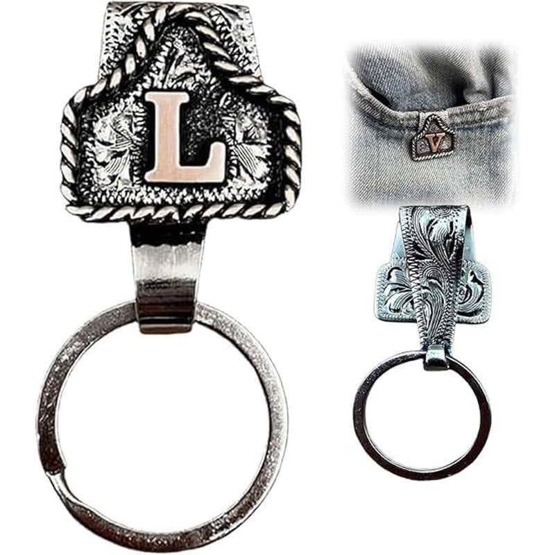 Llavero de metal con letras retro estilo vaquero occidental - L - image 14