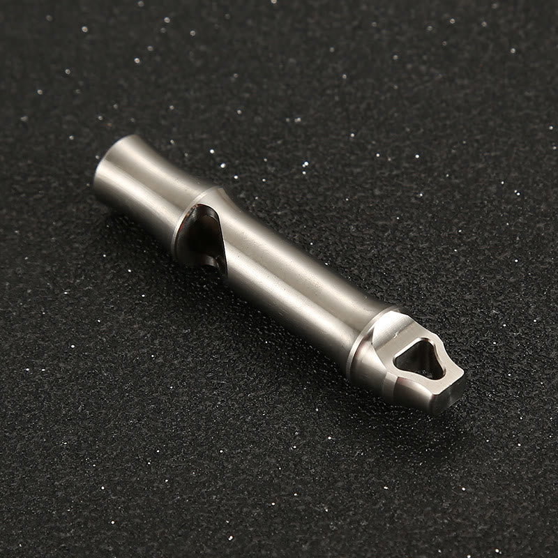 Silbato de un solo tubo de alto decibelio para herramienta EDC de aleación de titanio para exteriores - Agujero triangular - image 3
