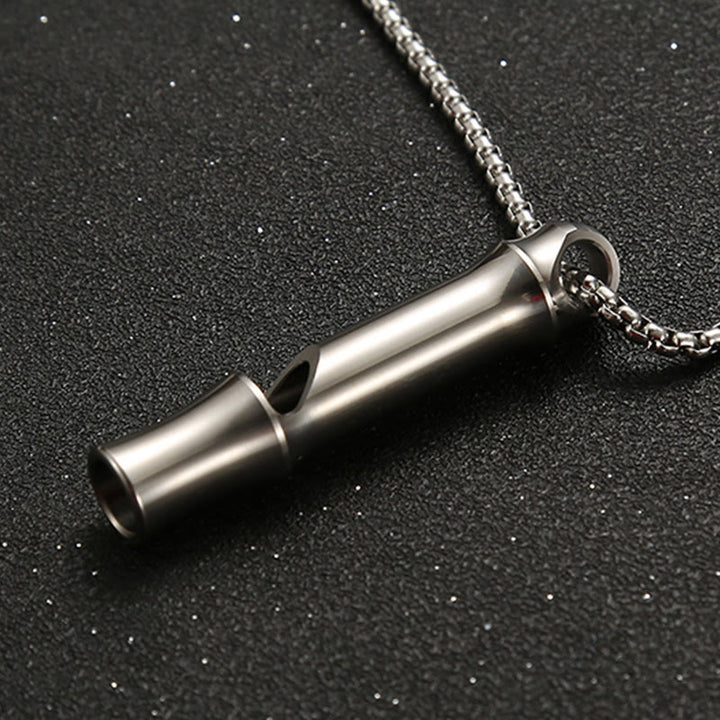 Silbato de un solo tubo de alto decibelio para herramienta EDC de aleación de titanio para exteriores - Conectando círculos - image 6