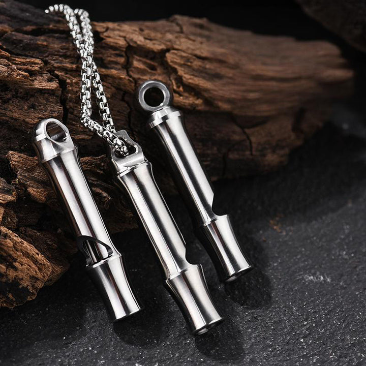 Silbato de un solo tubo de alto decibelio para herramienta EDC de aleación de titanio para exteriores - image 1