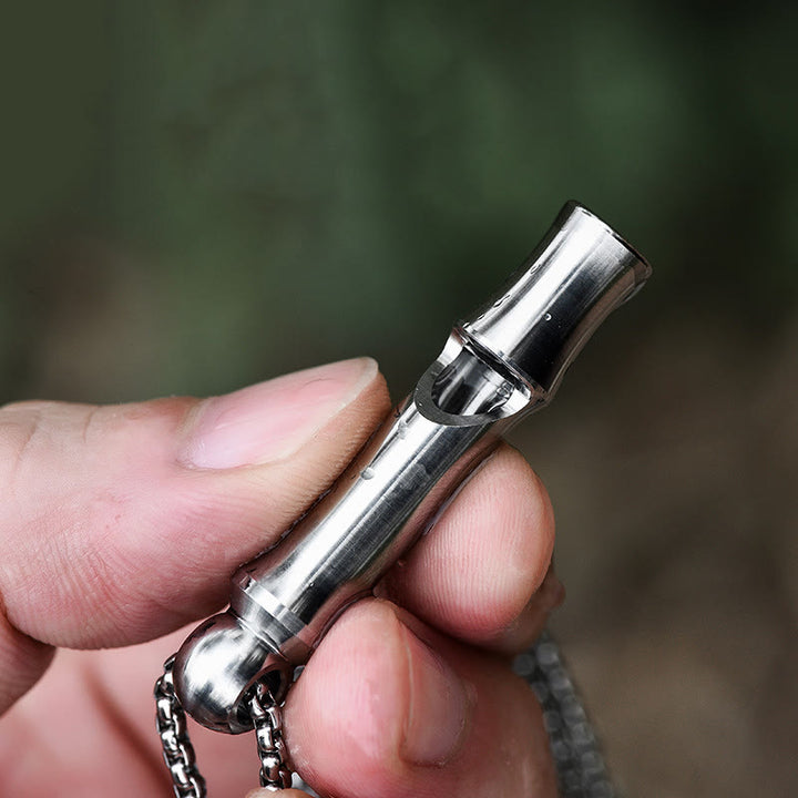 Silbato de un solo tubo de alto decibelio para herramienta EDC de aleación de titanio para exteriores - image 5