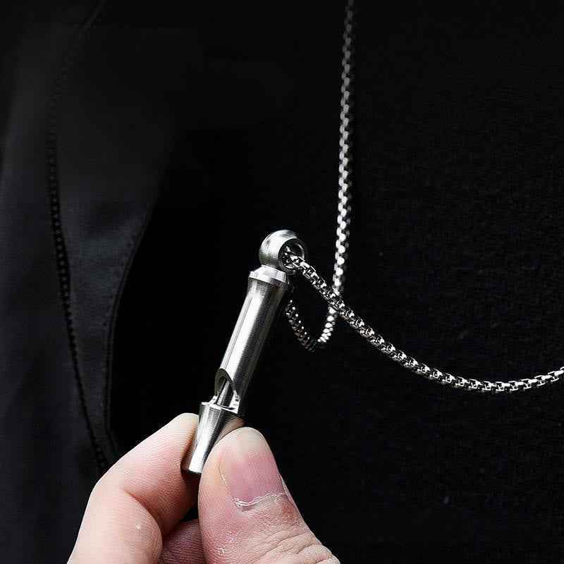 Silbato de un solo tubo de alto decibelio para herramienta EDC de aleación de titanio para exteriores - image 4