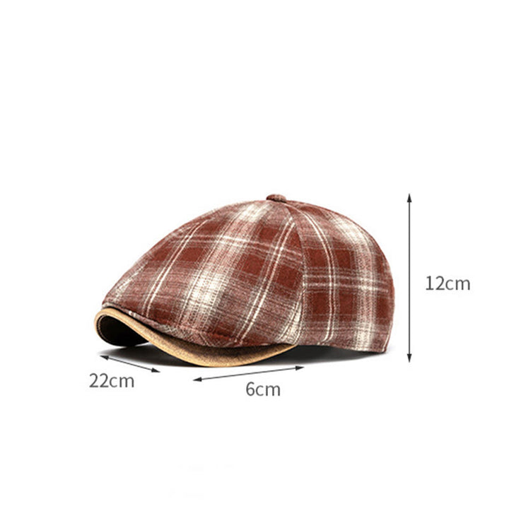 Boina a cuadros versátil, retro y artística para otoño e invierno - image 11