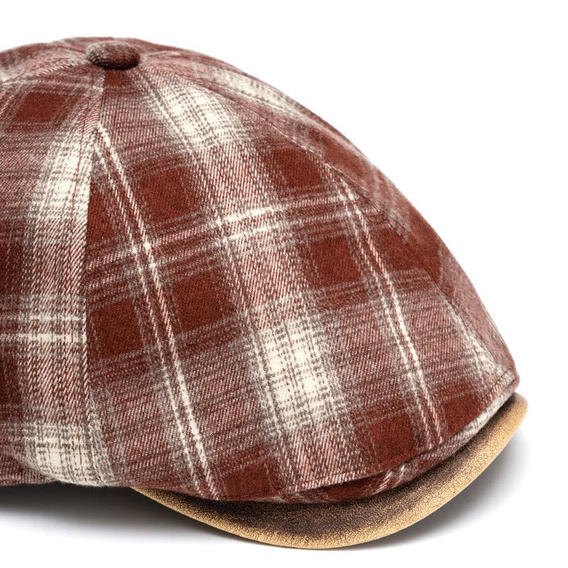 Boina a cuadros versátil, retro y artística para otoño e invierno - image 2