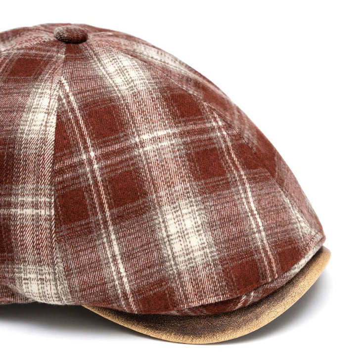 Boina a cuadros versátil, retro y artística para otoño e invierno - image 2