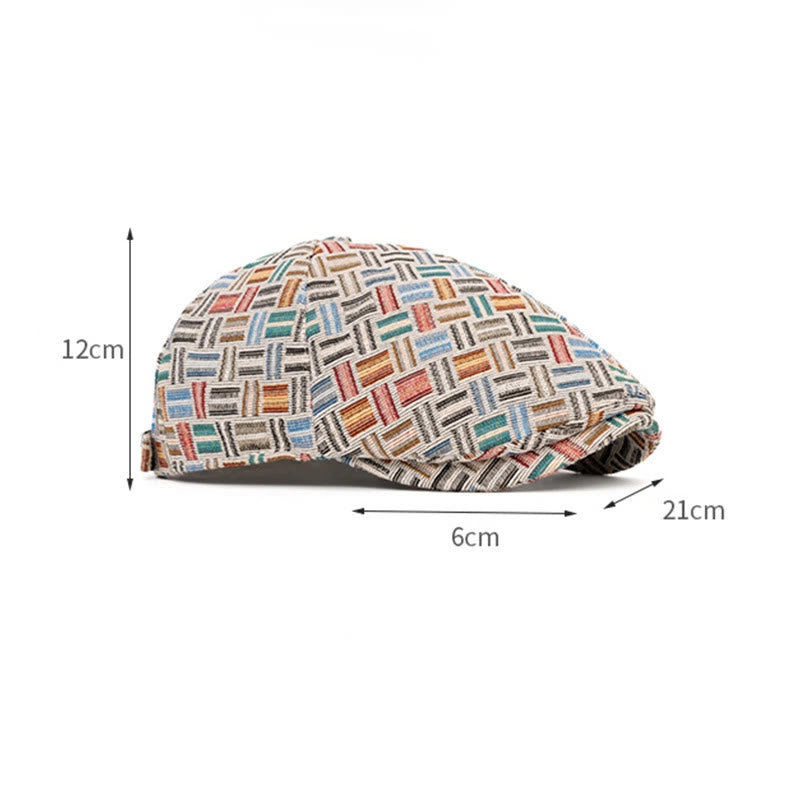Boina artística de cuadros jacquard de colores retro - image 8