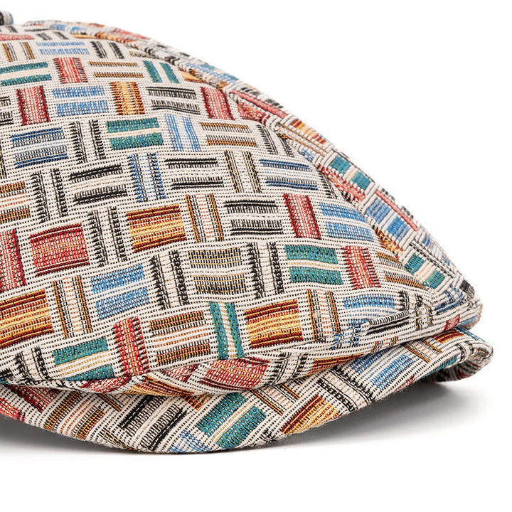 Boina artística de cuadros jacquard de colores retro - image 4