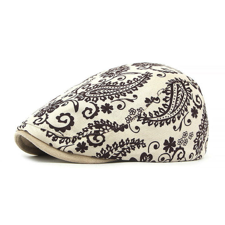 Boina con estampado de anacardos personalizado de estilo étnico - Beige - Ajustable (21 5/8"-22 7/8") - image 9