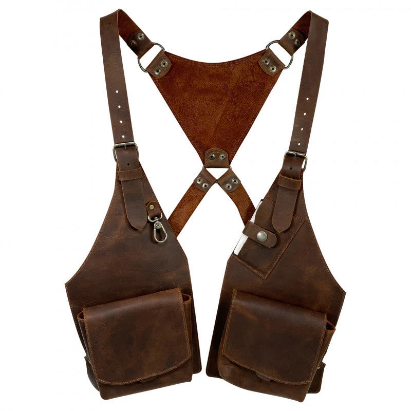 Cartera de bolsillo grande estilo medieval para llevar al hombro bajo la axila - Marrón - image 1