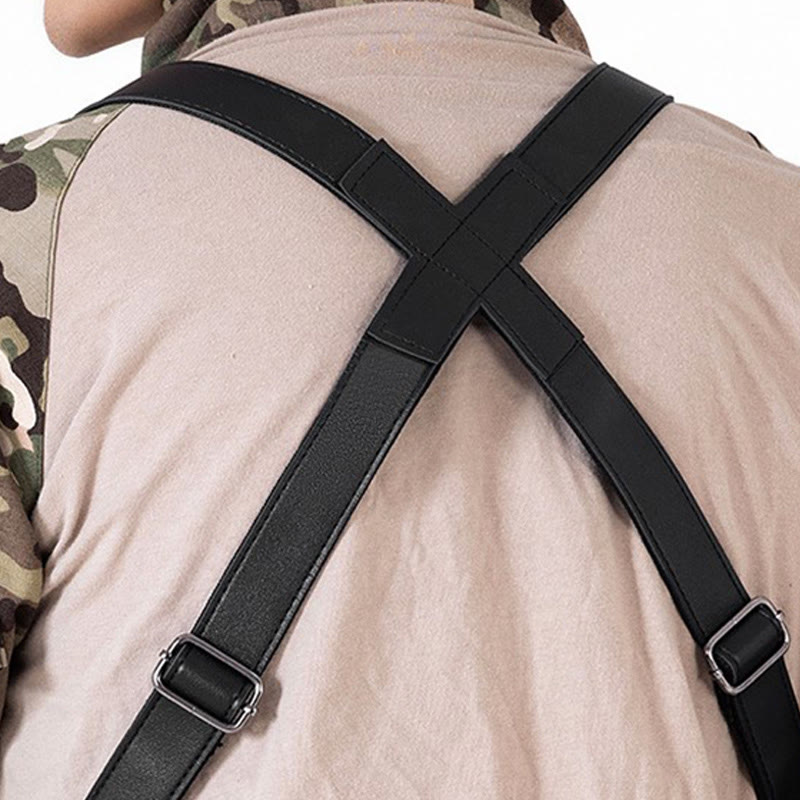 Bolso bandolera de cuero multibolsillos de alta capacidad para exteriores - image 5
