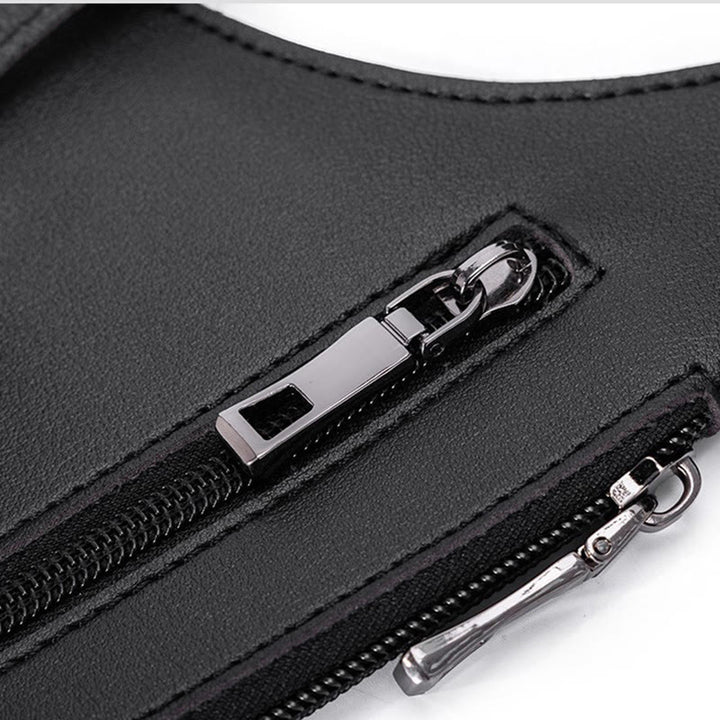 Bolso bandolera de cuero multibolsillos de alta capacidad para exteriores - image 7
